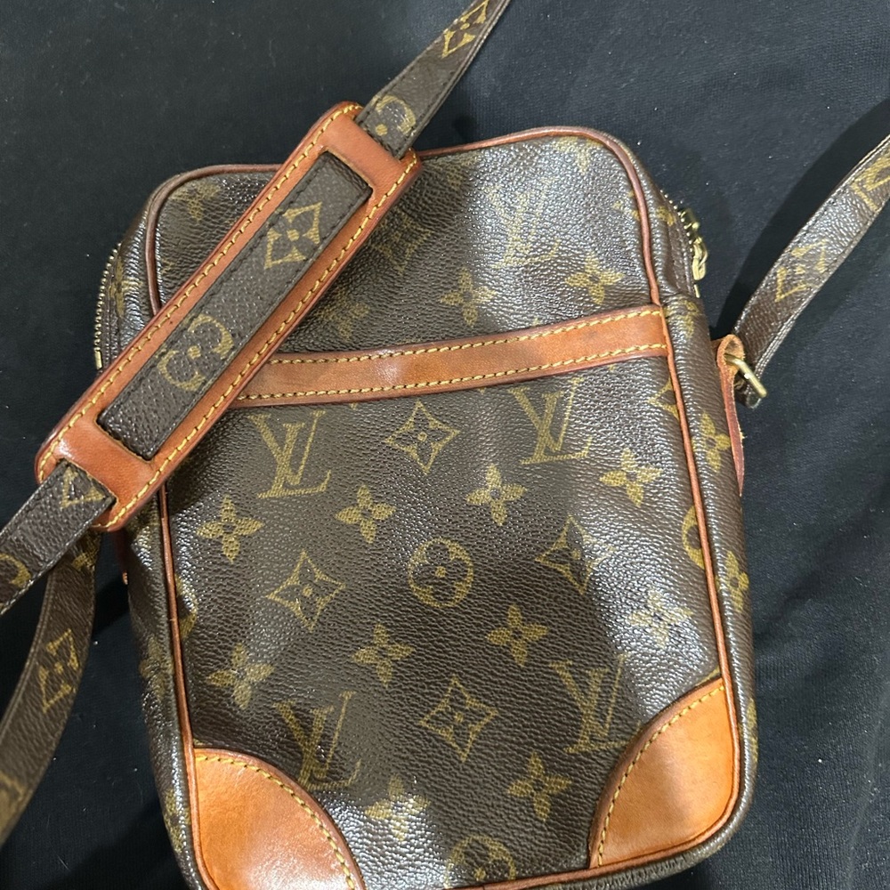 Louis Vuitton Brown Monogram Messenger Bag with Leather Trim
